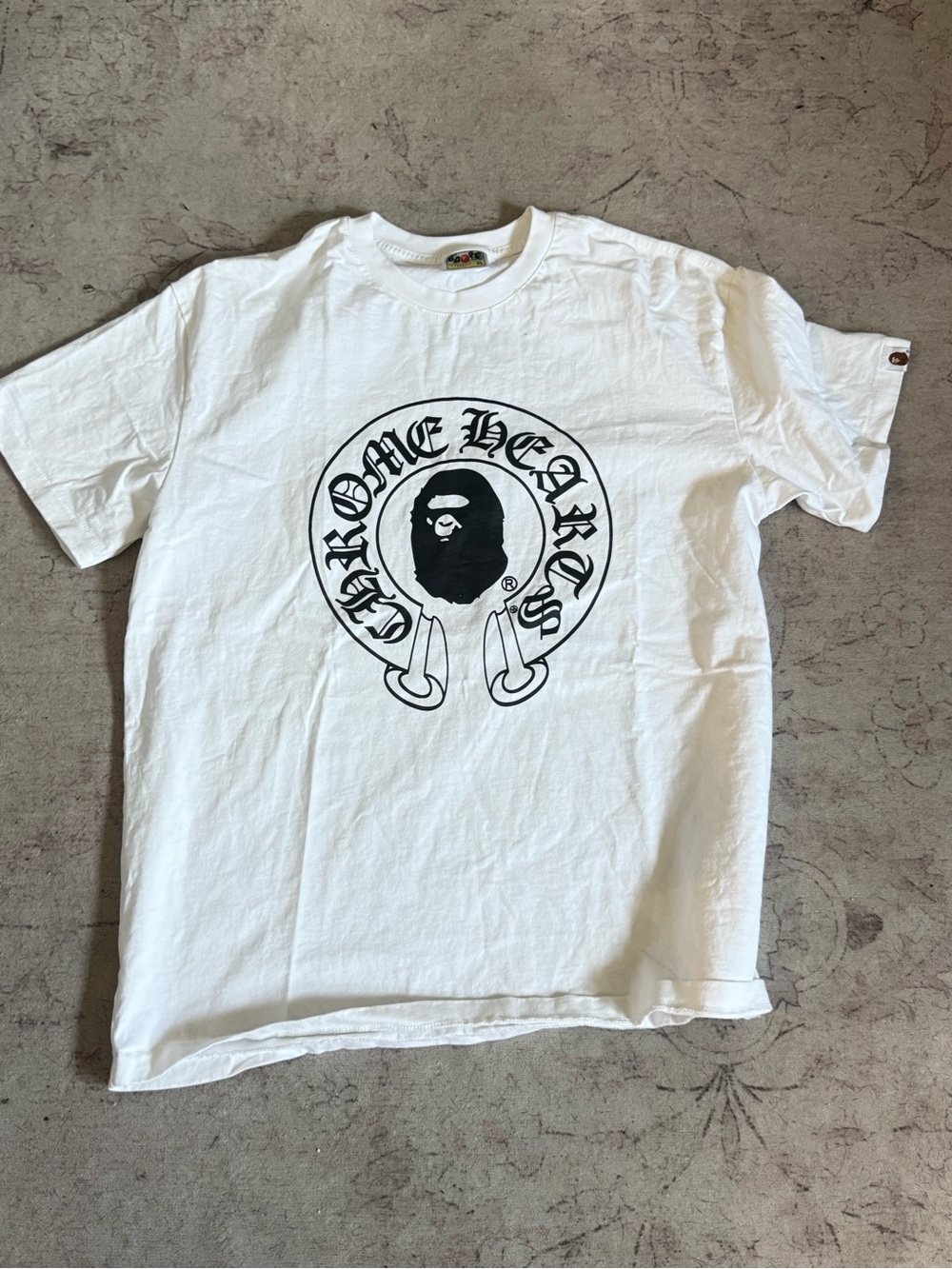 Chrome Hearts White Tee with Black Graphic Ape Emblem